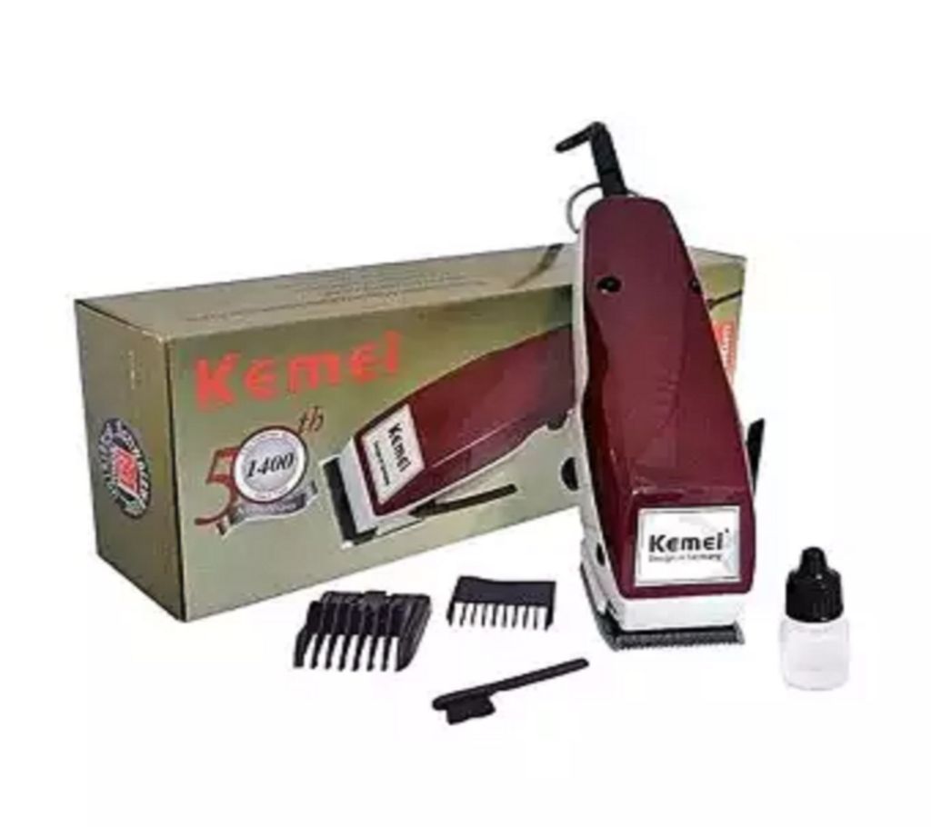 Kemei KM-1400 Professional Wired Electric Hair Clippers - Red