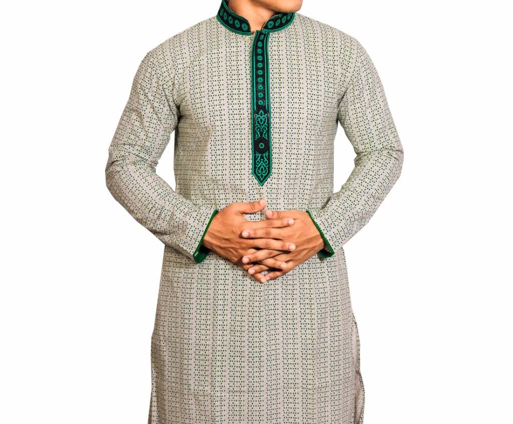 Mens Light White Cotton Panjabi