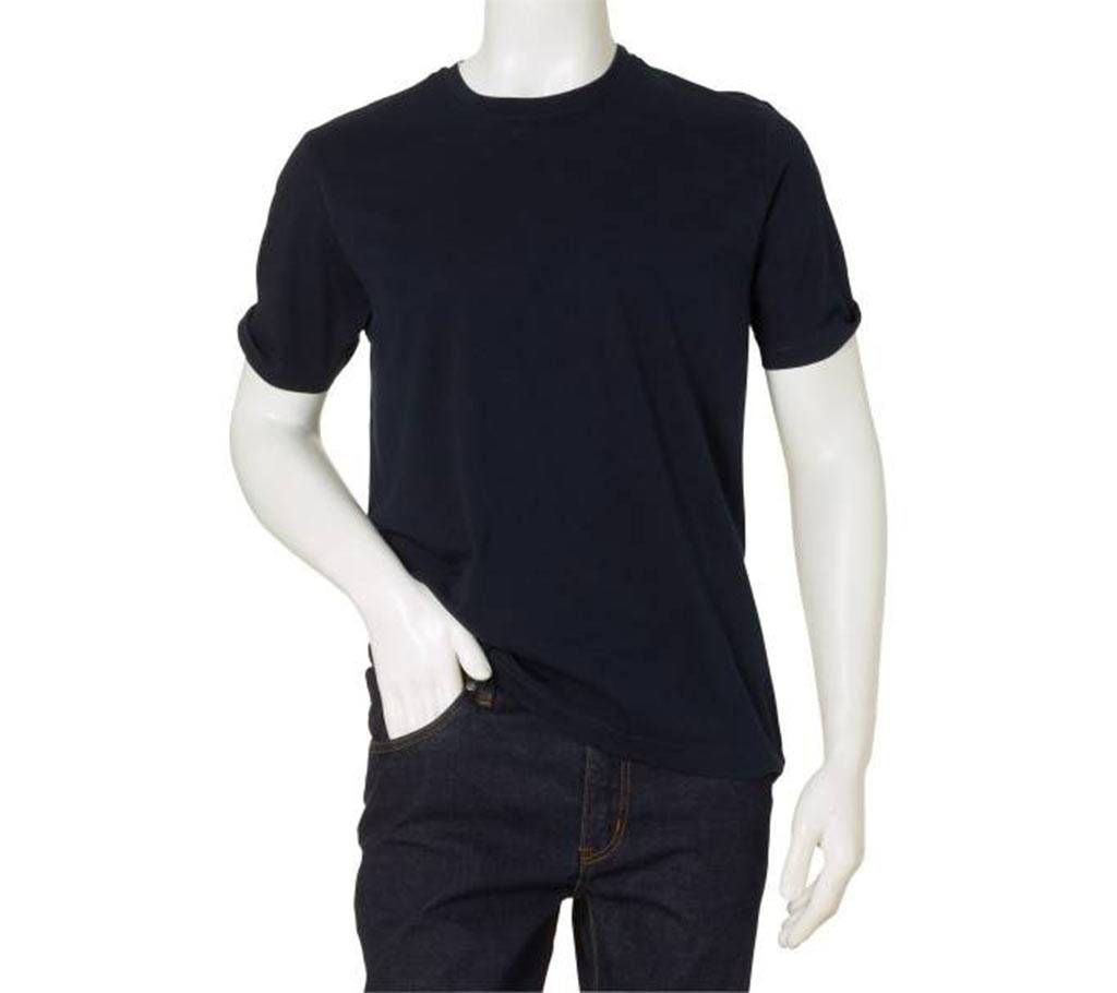 Navy Color Solid T Shirt (MMST - 04)