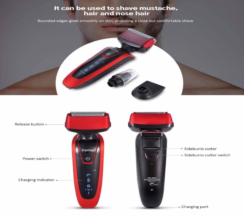kemei Km 5887 3 in 1 Waterprrof Electric Shavers