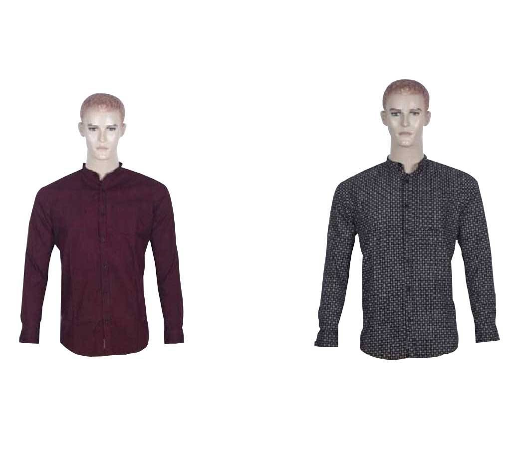 Gents Full Sleeve Cotton Shirt - Combo of 2 Shirts