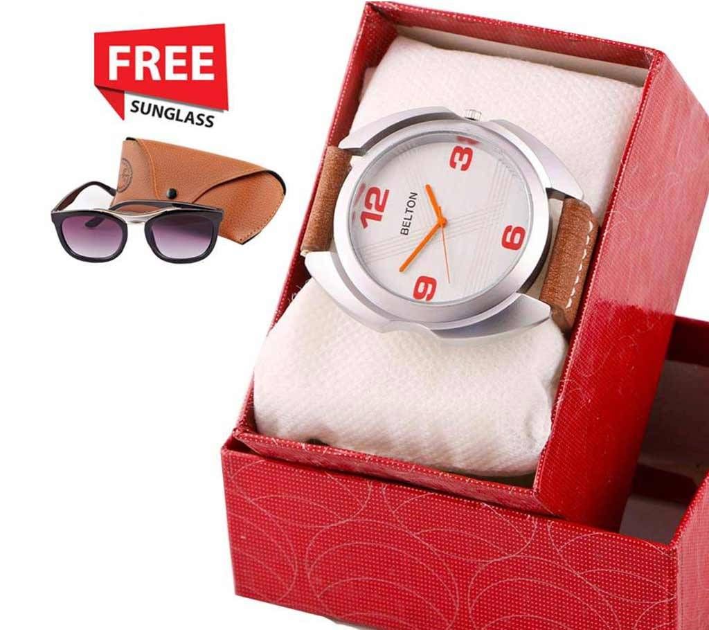 Men's Casual watch (Sunglasses Free)