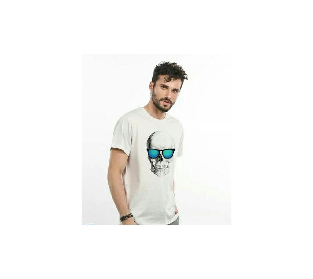 Sunglass Skull Menz Round Neck T-Shirt