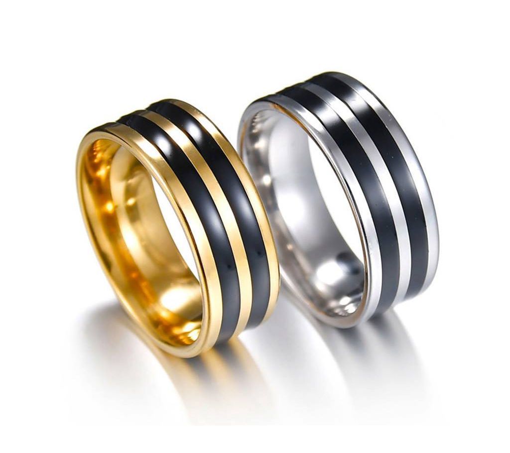 Silver Golden Stainless Steel Couple Finger Ring 