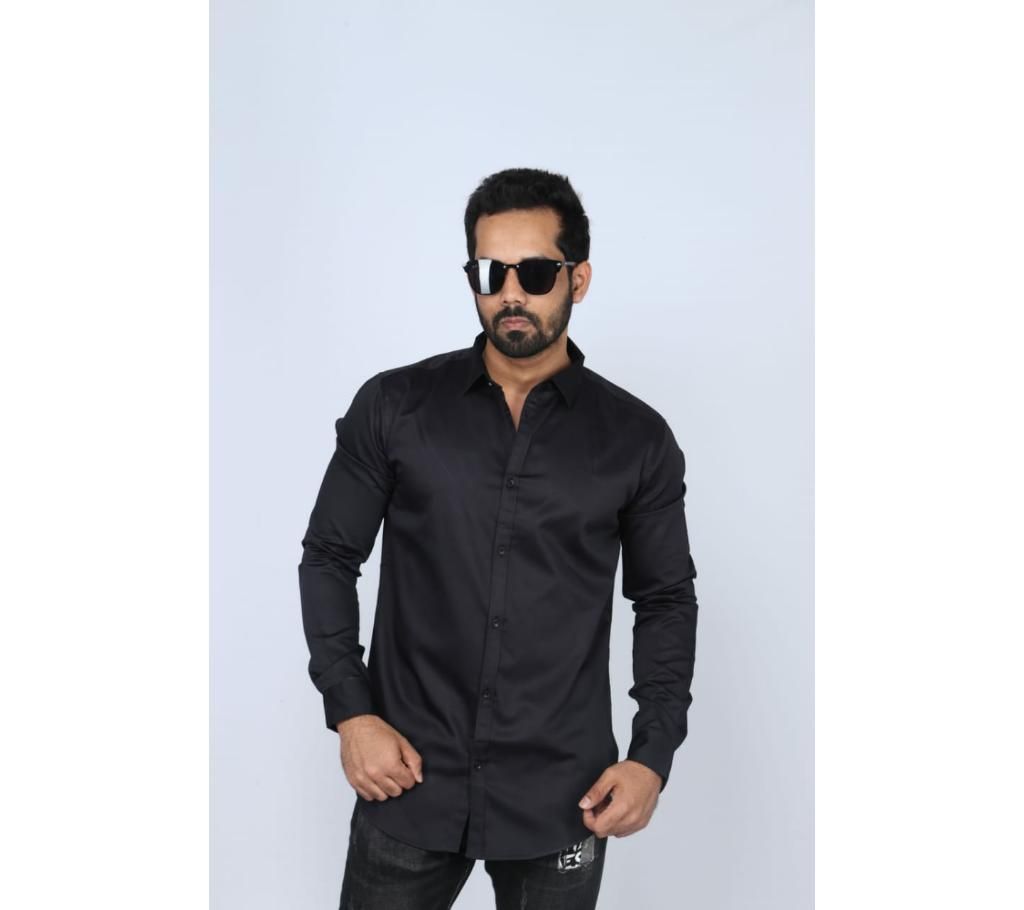 black casual shirt for men
