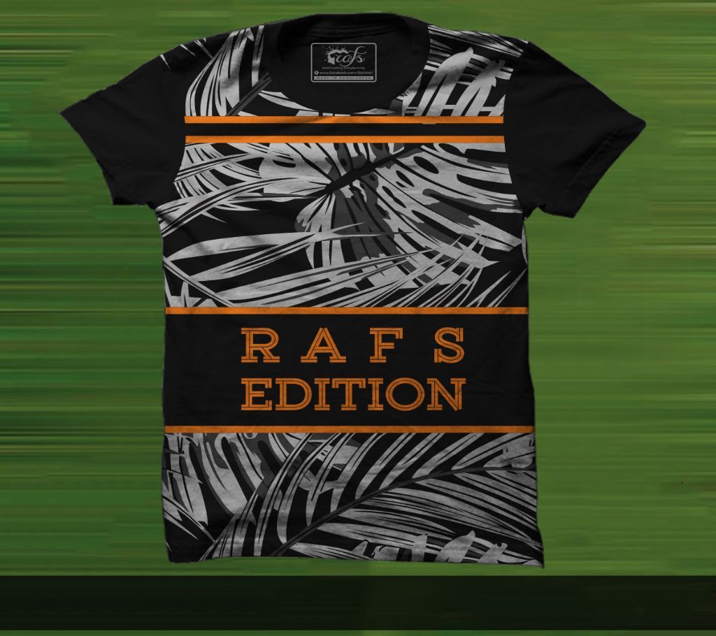 RAFS EDITION Nave Blue Mens Cotton Round Neck T-Shirt