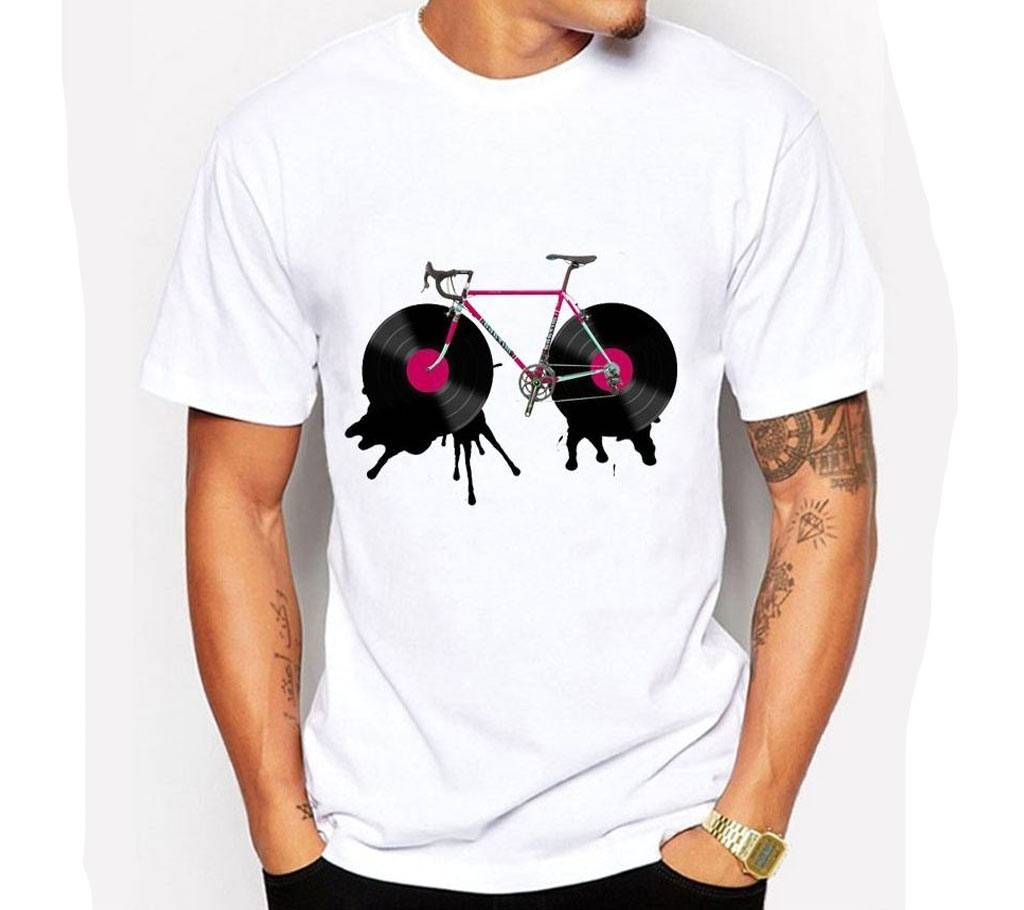 Bicycle Mens Stylish Half Sleeve T-Shirt