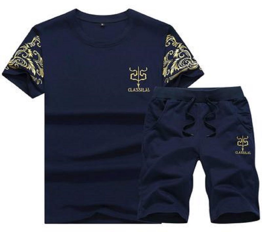 Mens Half Sleeve Cotton T-Shirt & Shorts Combo 
