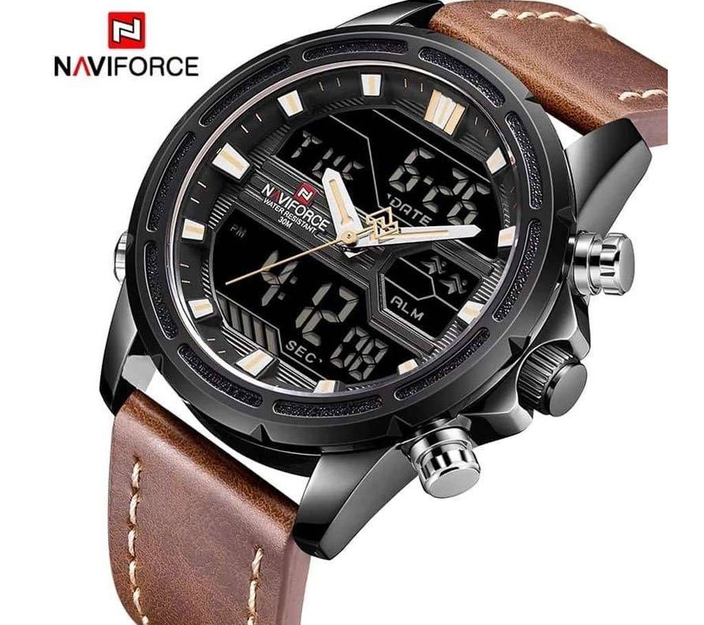 NAVIFORCE 9138 PU LEATHER DIGITAL WATCH