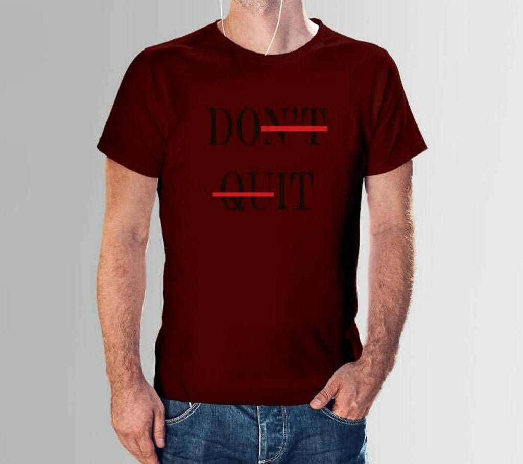 Rubber Print Cotton Tshirt Maroon  DO IT CHS