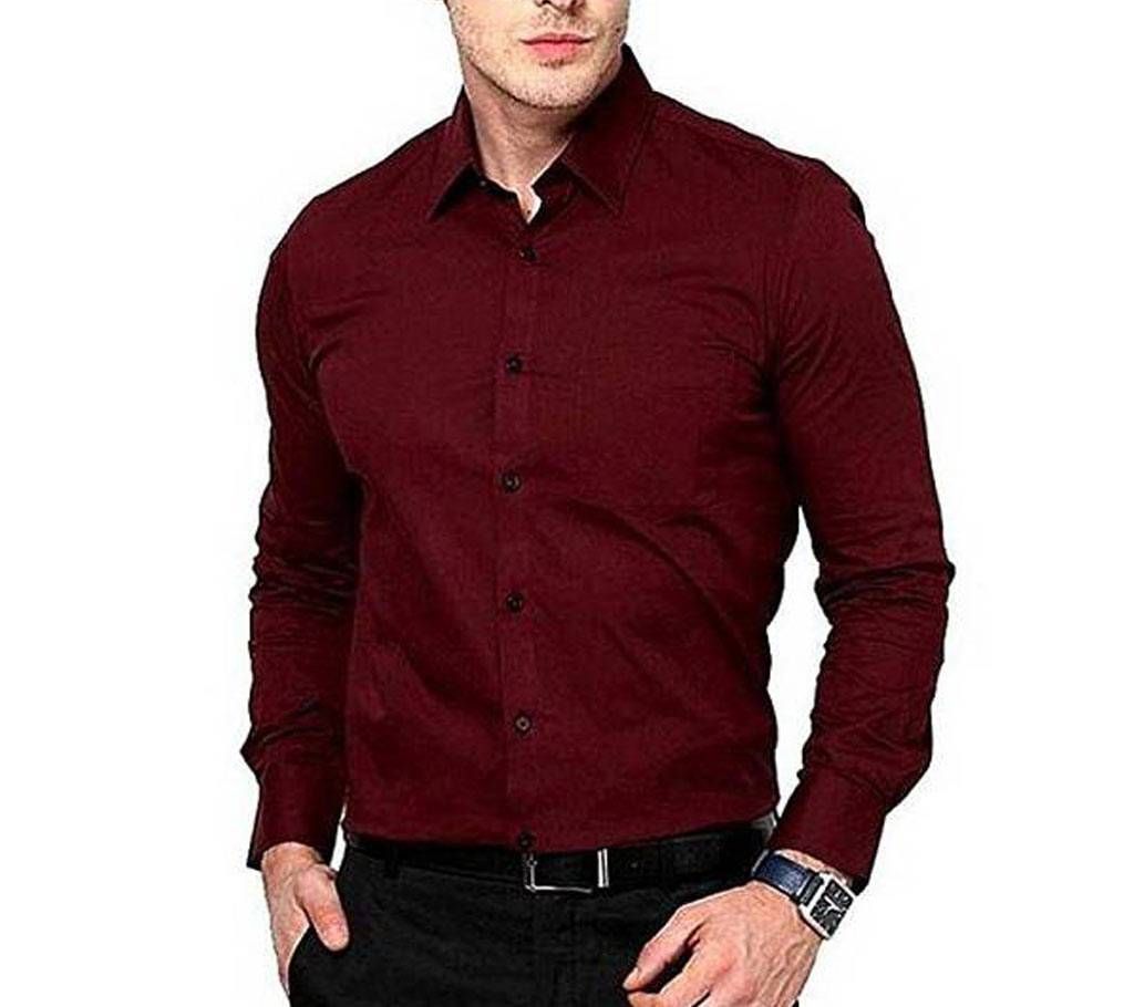 Deep Maroon Formal Shirt for Men