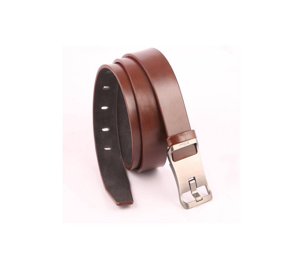 Artificial Leather Formal Belt for Men - Brown.