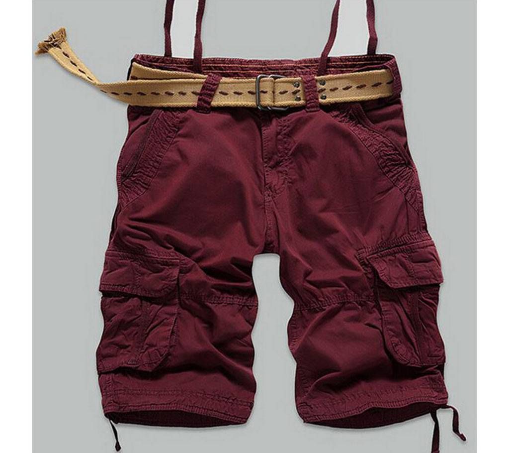 Cotton Shorts For Men - Maroon
