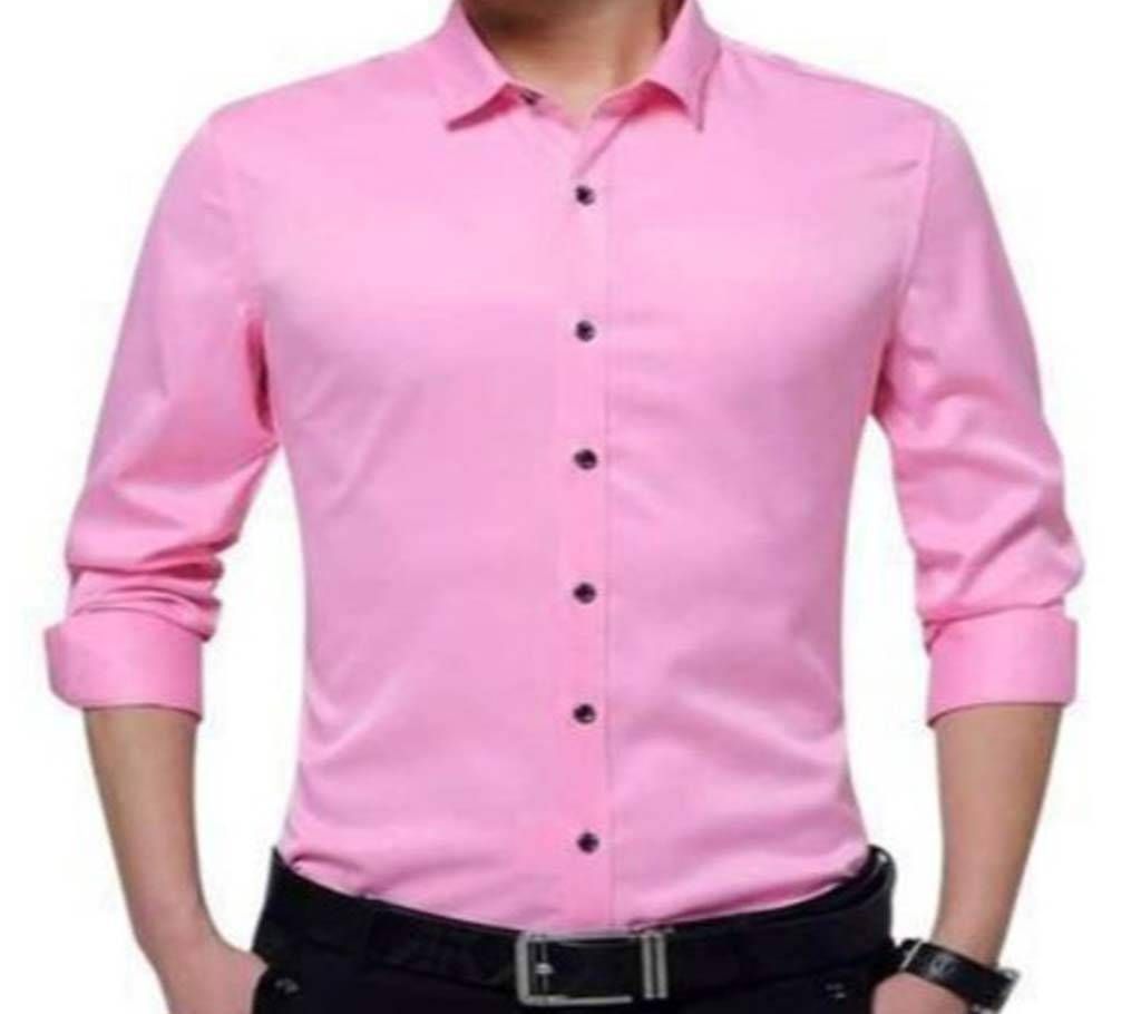 Pink Long Sleeve Casual Shirt For Men1