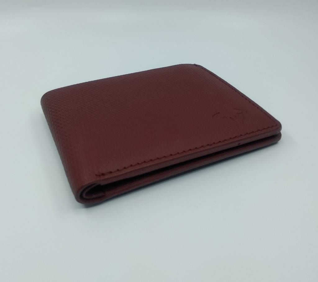 L&S Maroon Leather Dollar Wallet 