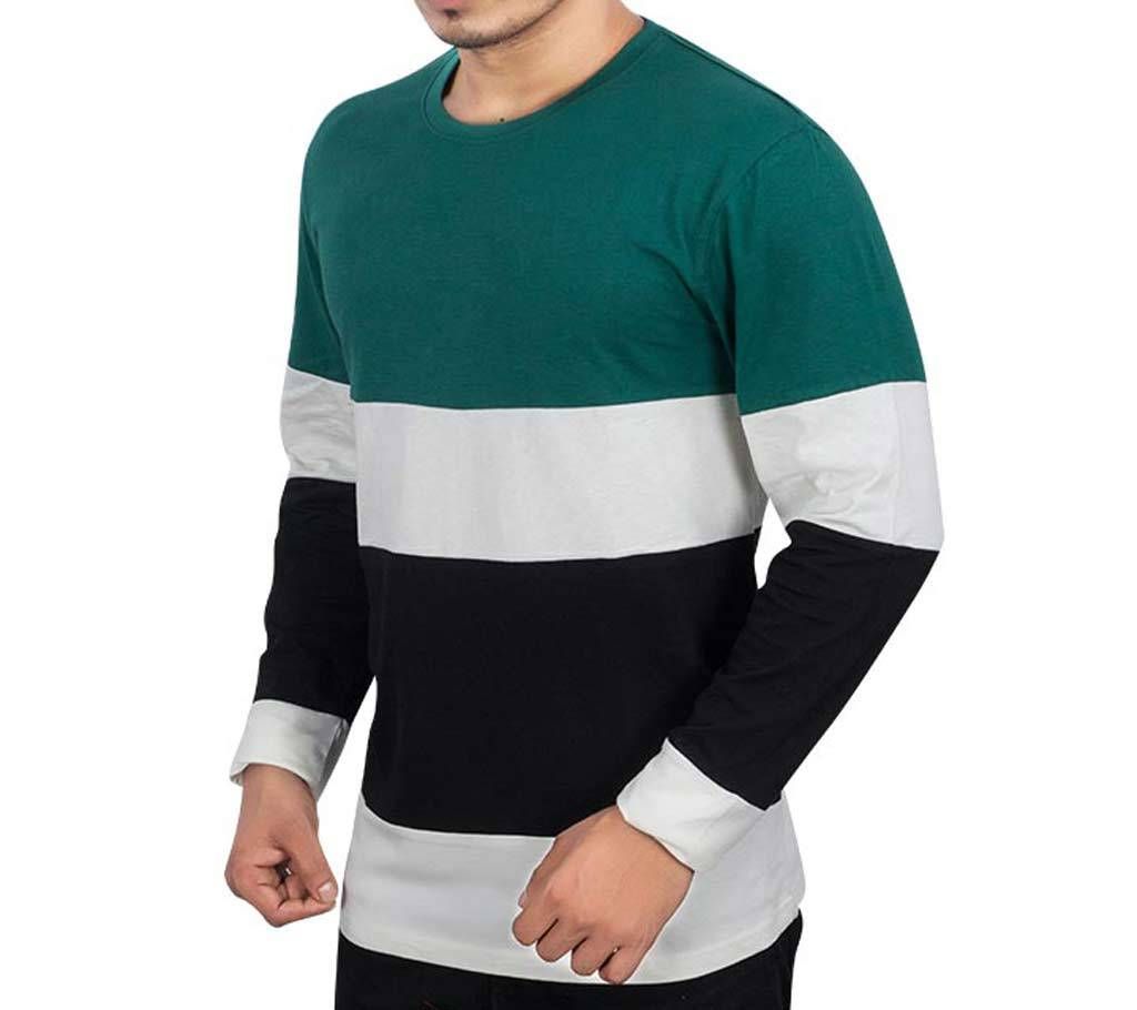 Mens Full Sleeve T-Shirt 43663 - D.GREEN