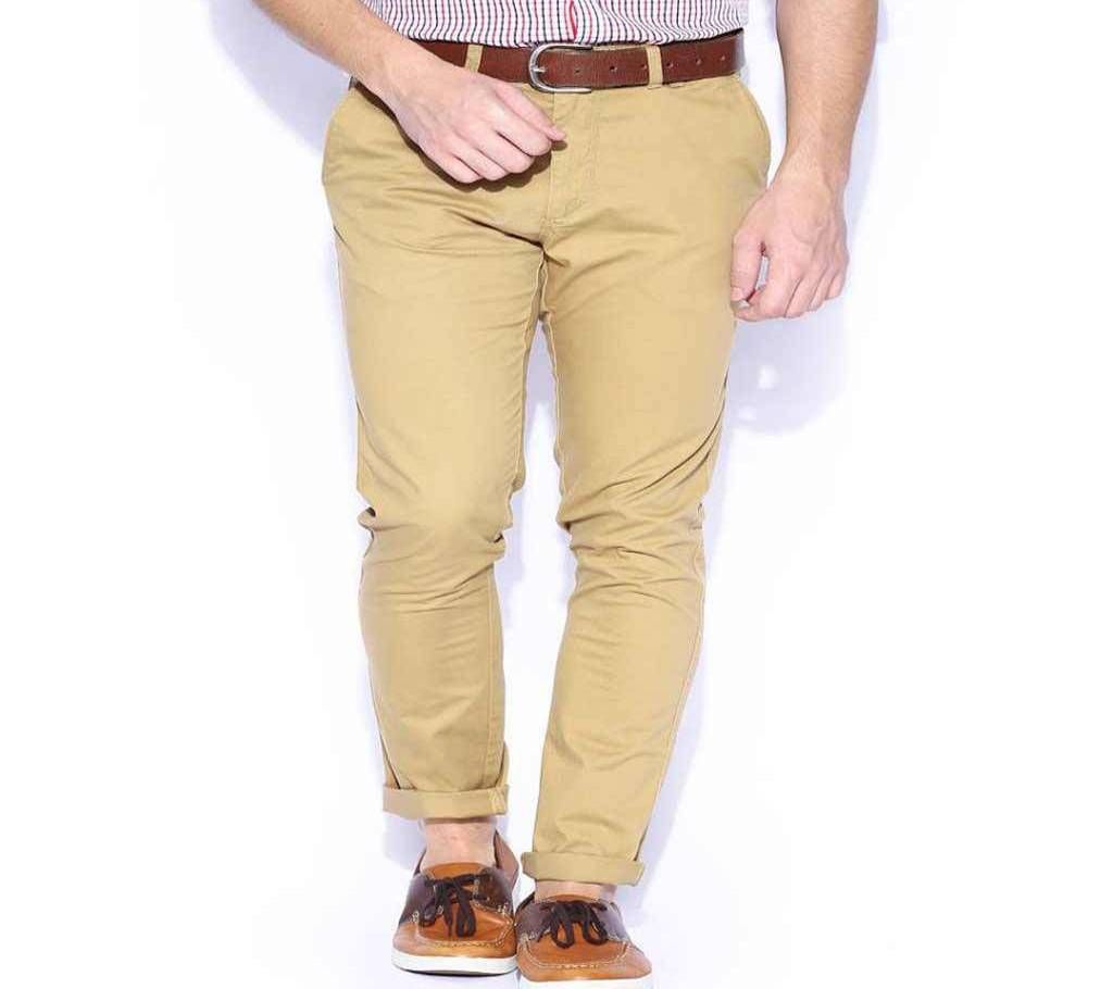 Men gabardine full pants Beige Khaki - 02 - Skinny