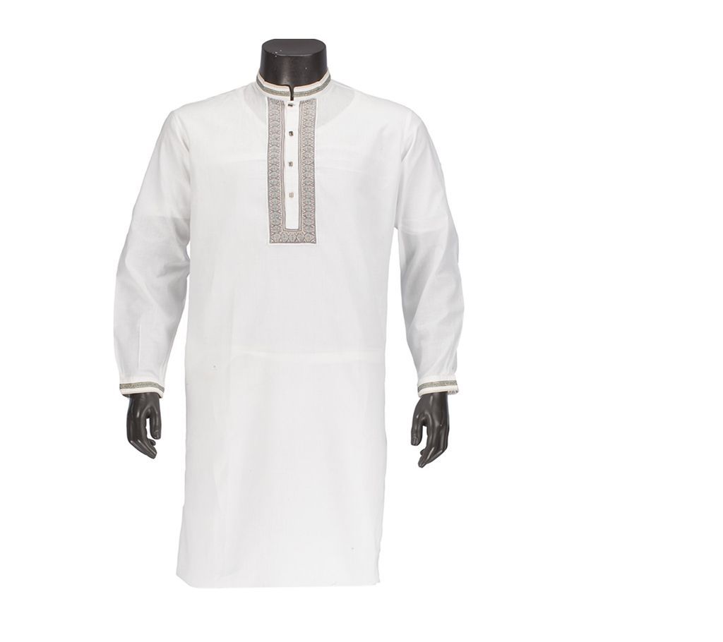 Off White Cotton Punjabi For Men