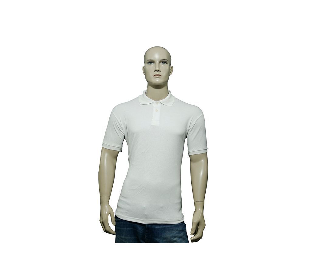 Mens Polo Shirt White P-1