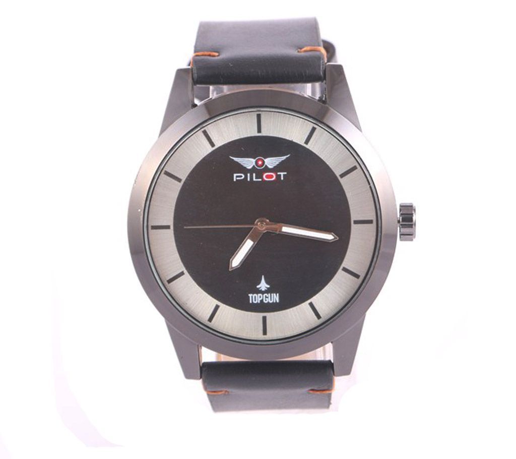 P 3628 Pilot Topgun Leather wrist watch for Men