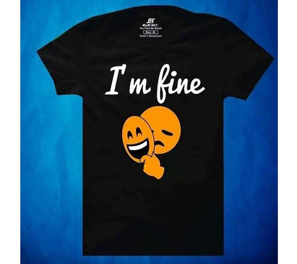 Mens Half  sleeve  cotton T-shirt-Black 