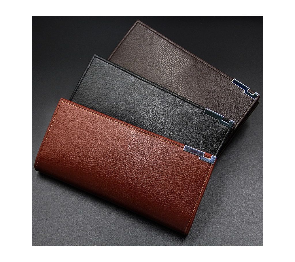Long shaped Mens Artificial-leather Wallet