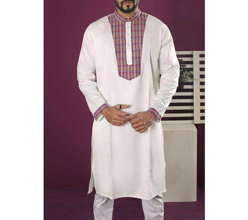 Cotton Semi Long Pujabi For Men