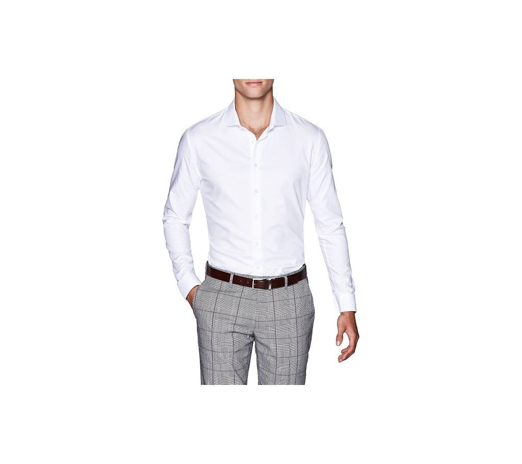  Full sleeve Cotton Formal  Shirt for Men-White