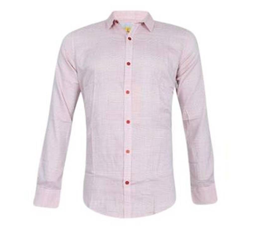 Pink Cotton Casual Shirt