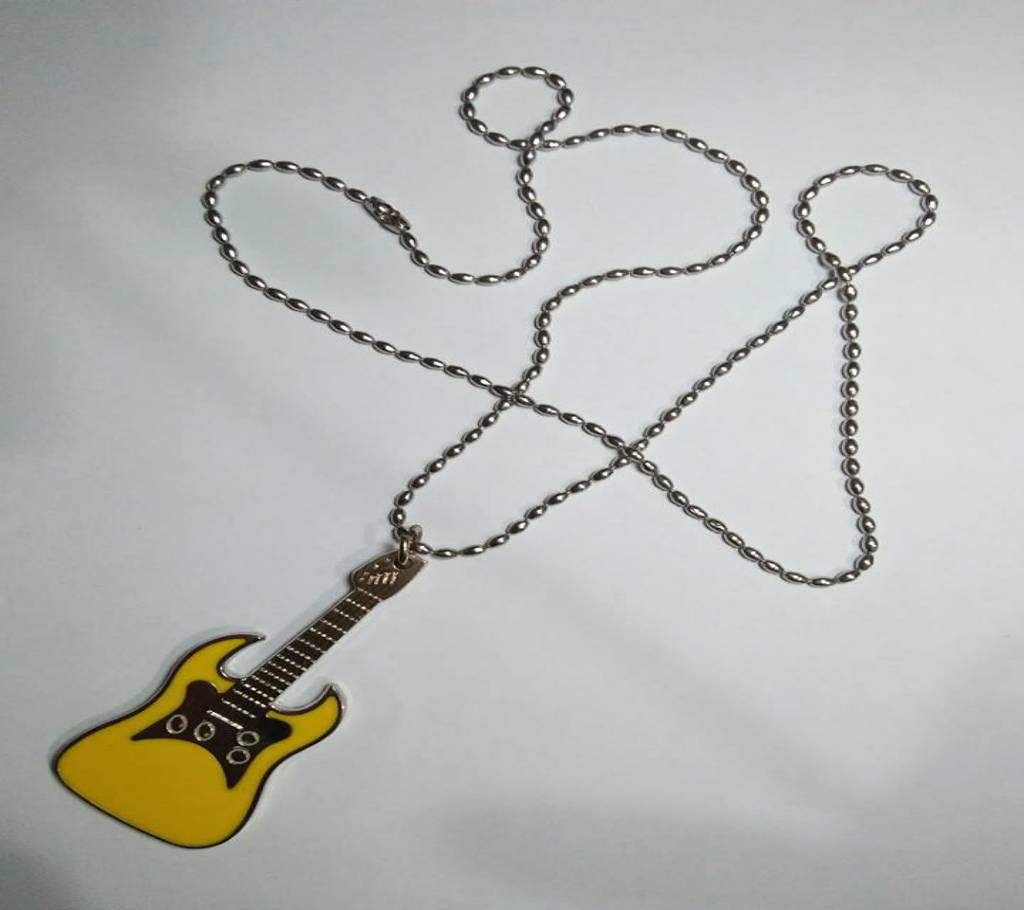 Men's Guitar Pendant With Chain
