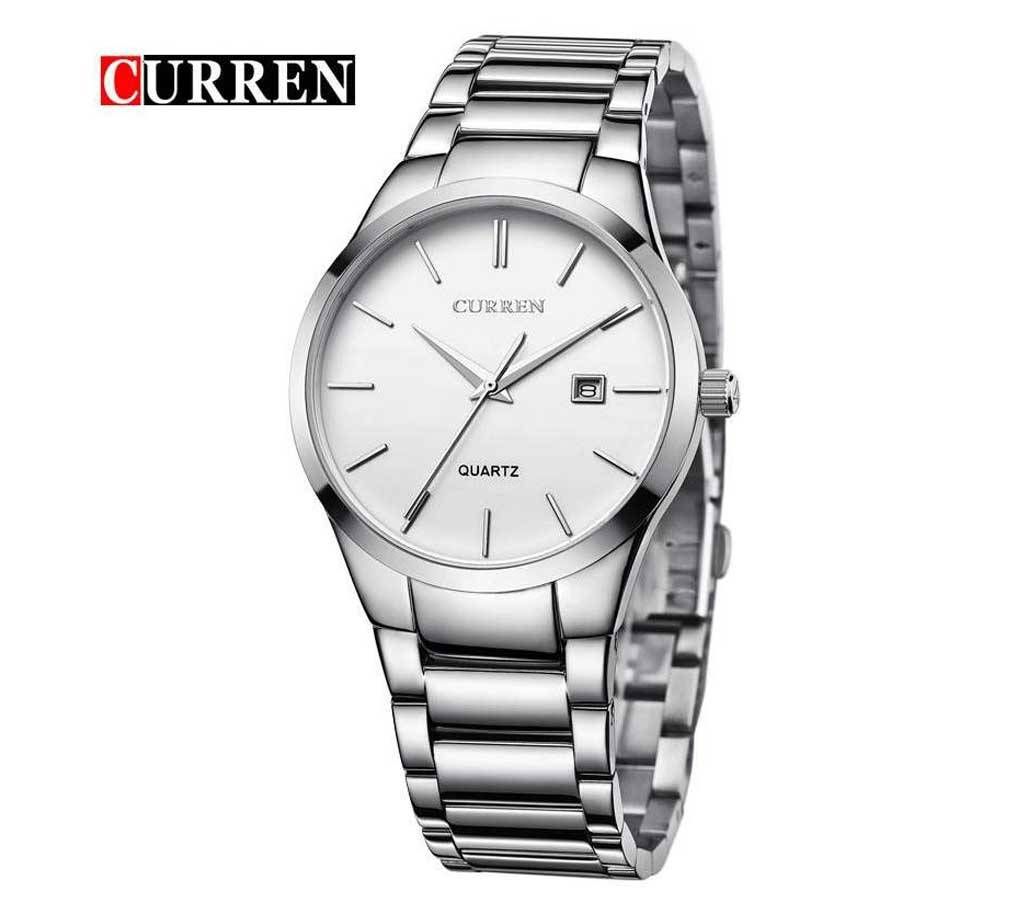 Curren 8106 - Stainless Steel Analog Watches for Men - Silver