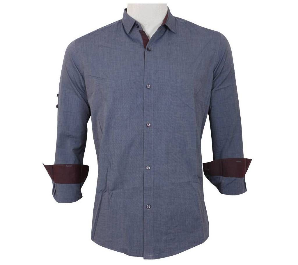 Menz Solid Color Full Sleeve Casual Cotton Shirt 