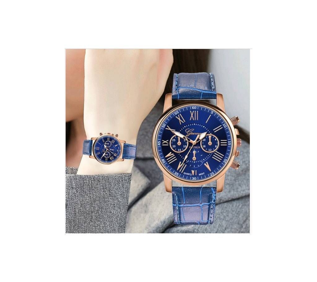 Geneva Leather Wrist Watch