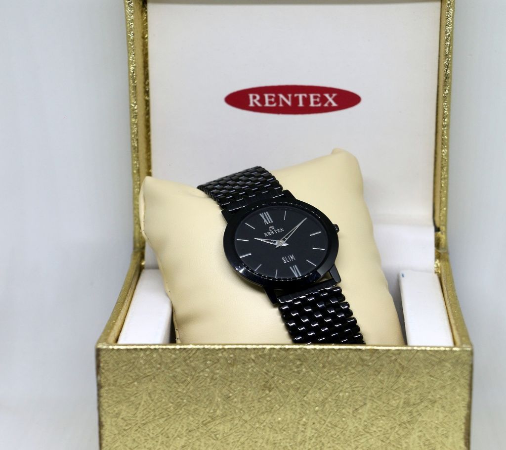 RENTEX Slim Dial Black Color Watch for Unisex