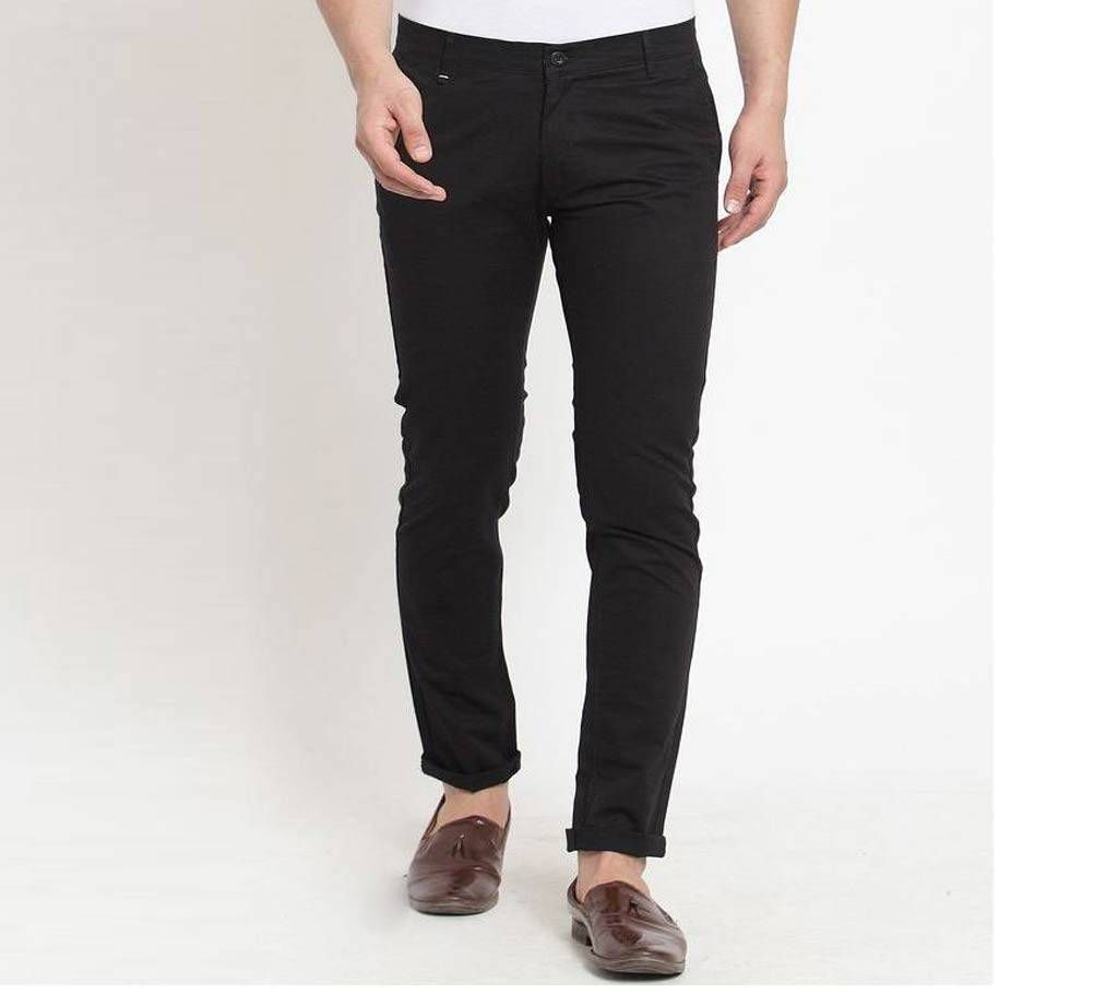 Men gabardine full pants Black - 04 - Skinny