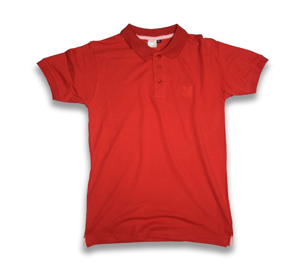 Red polo shirt