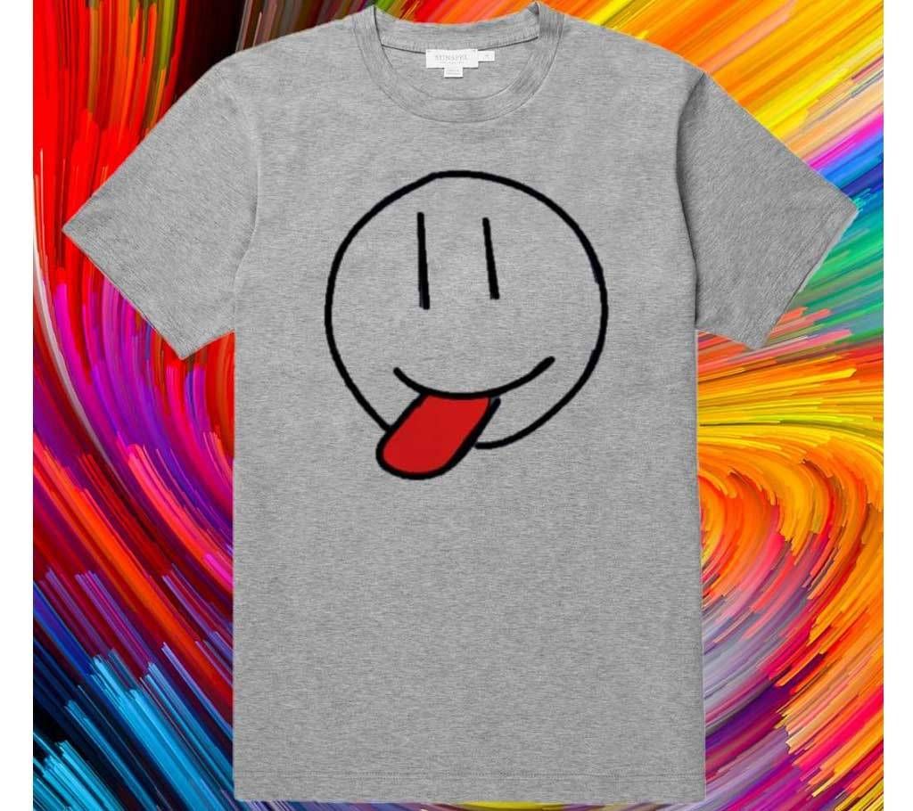 Grey emoji Cotton T-shirt