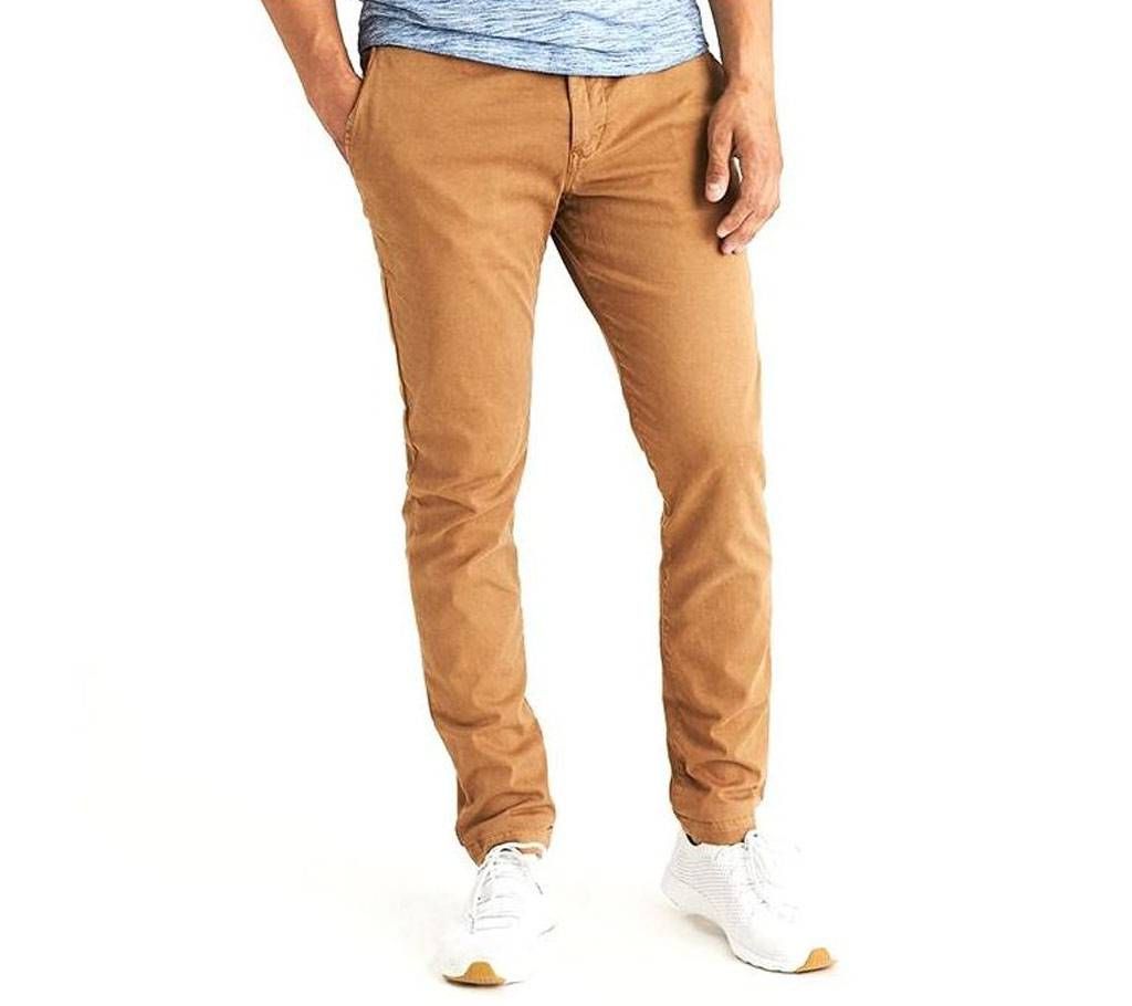 Brown Stretch Cotton Gabardine Pants