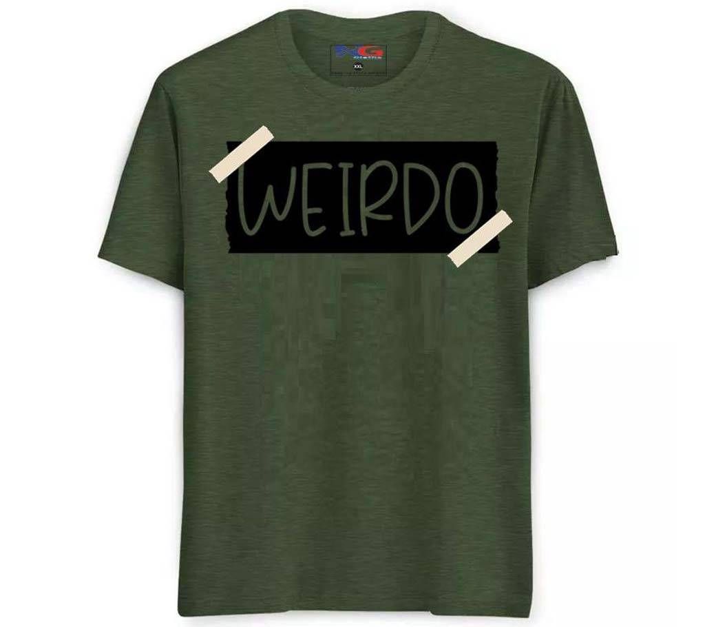 Cotton Rubber print T-Shirt - Green - Weirdo