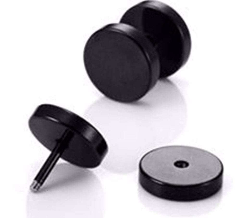 Black Metal Ear Stud For Men