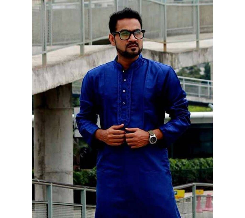 Mens Semi Long Cotton Printed Panjabi