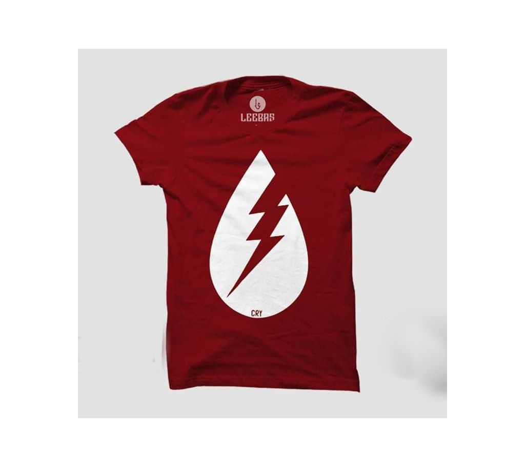 Maroon Graphic Half Sleeve T Shirt
