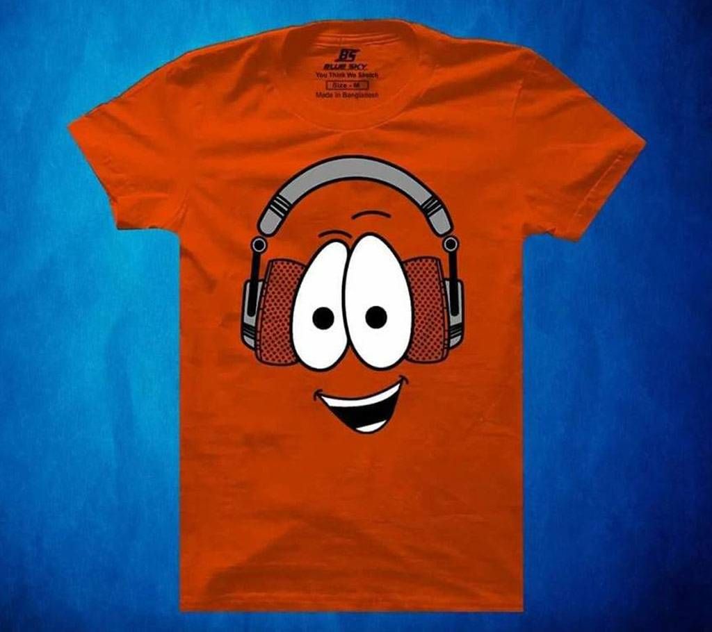 Mens Half  sleeve  Orange otton T-shirt