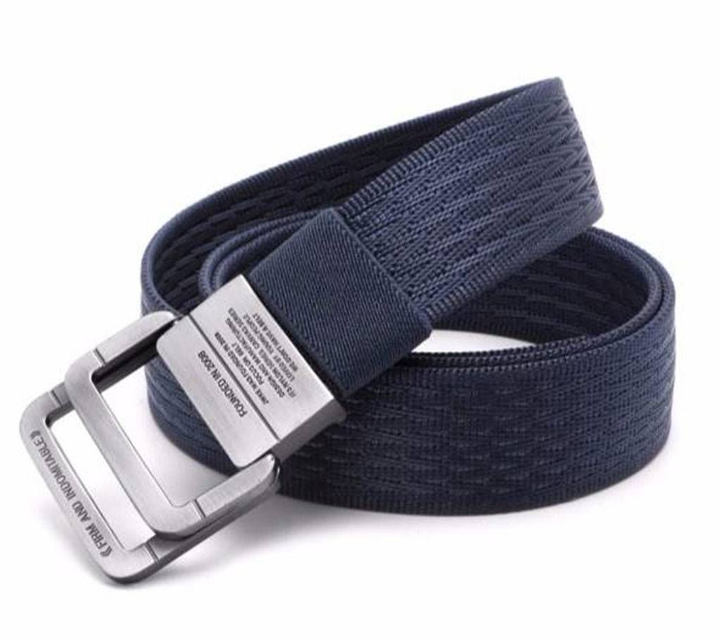 Men Fashion Canvas Double Ring Buckle Waistband Belts