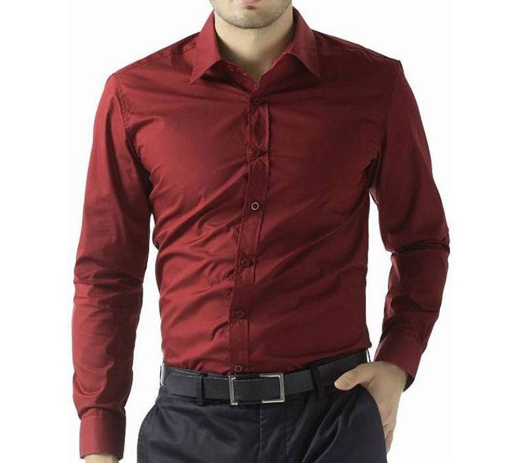 Light Maroon Formal Shirt for Men