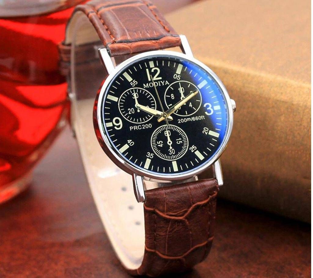 Men Luxury Leather Analog Quartz Business Wrist Watch LGX71226911