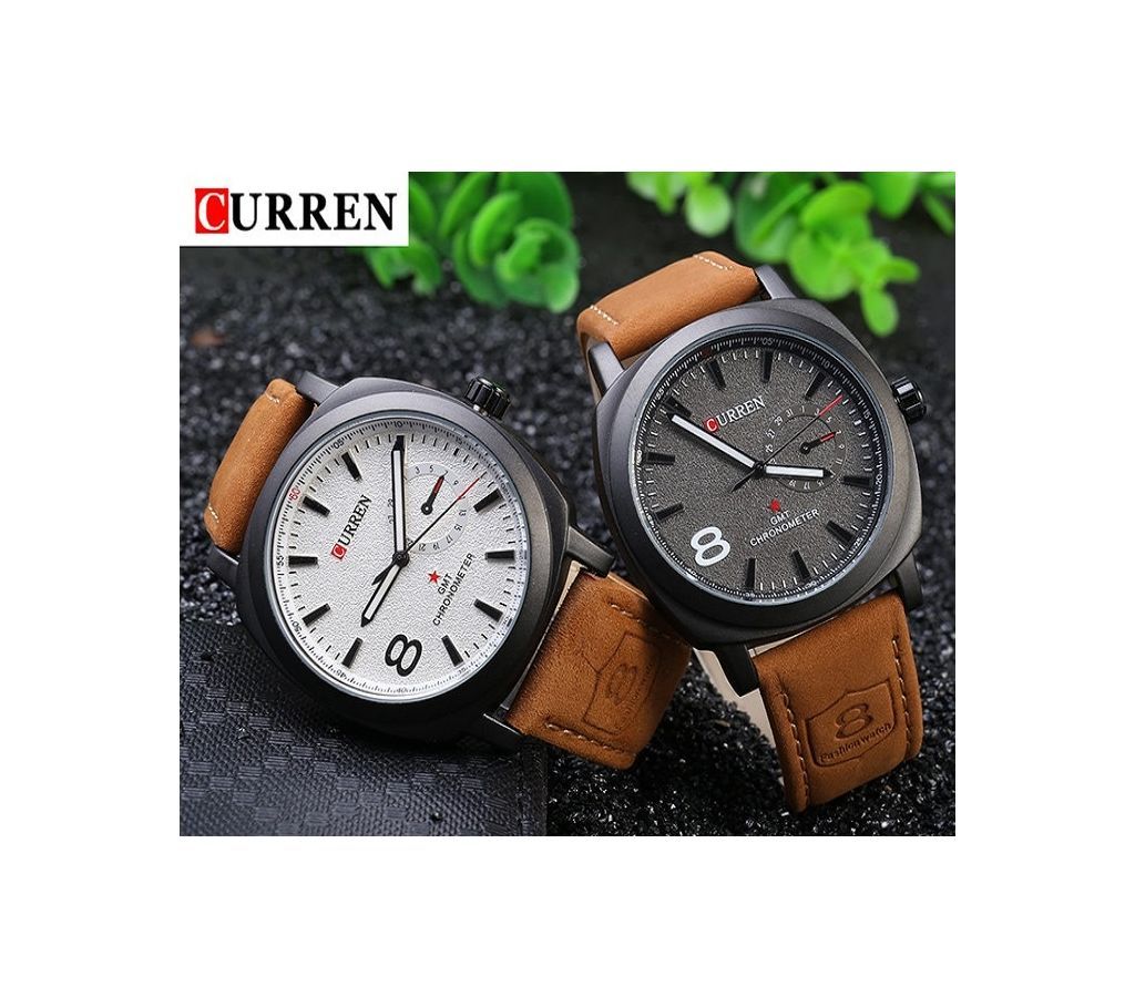Curren PU Leather Wrist Watch For Men - Brown(Copy)