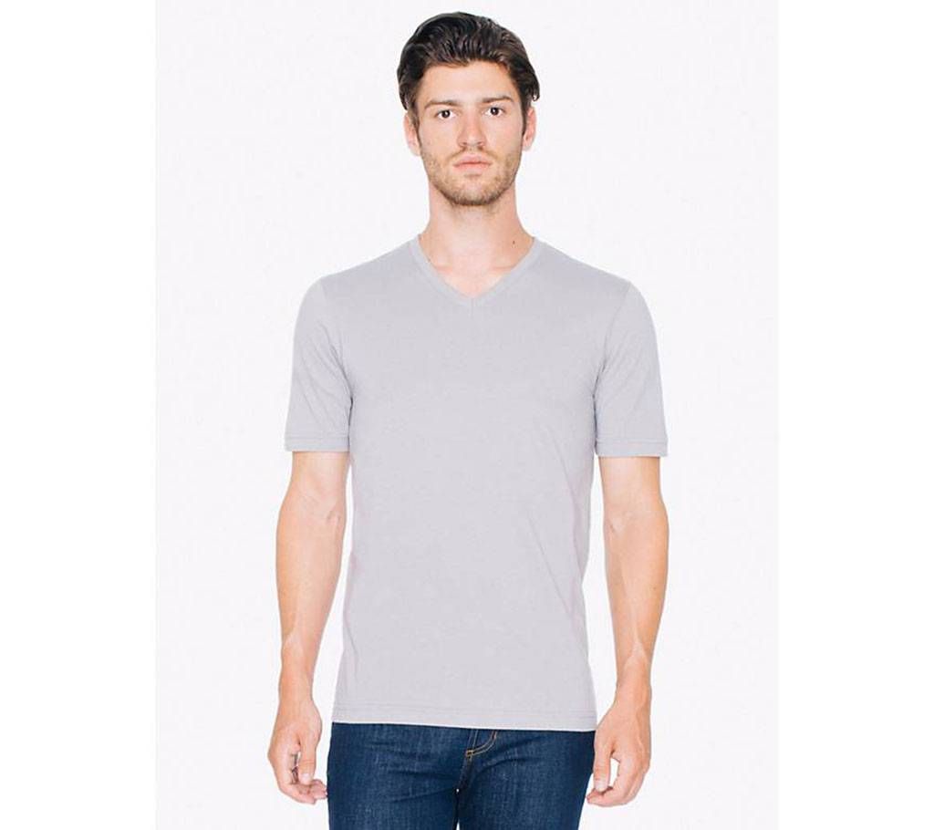 Gents V-Neck Silver Color T-Shirt