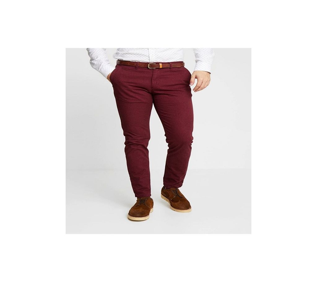 Maroon Gabardine Pant For Men