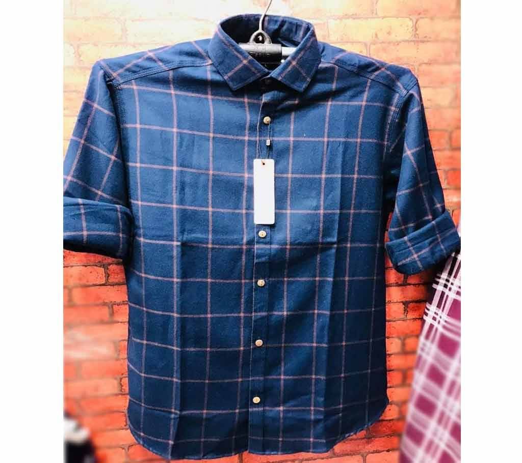 Full Sleeve Casual Shirt For Men - Blue Check 